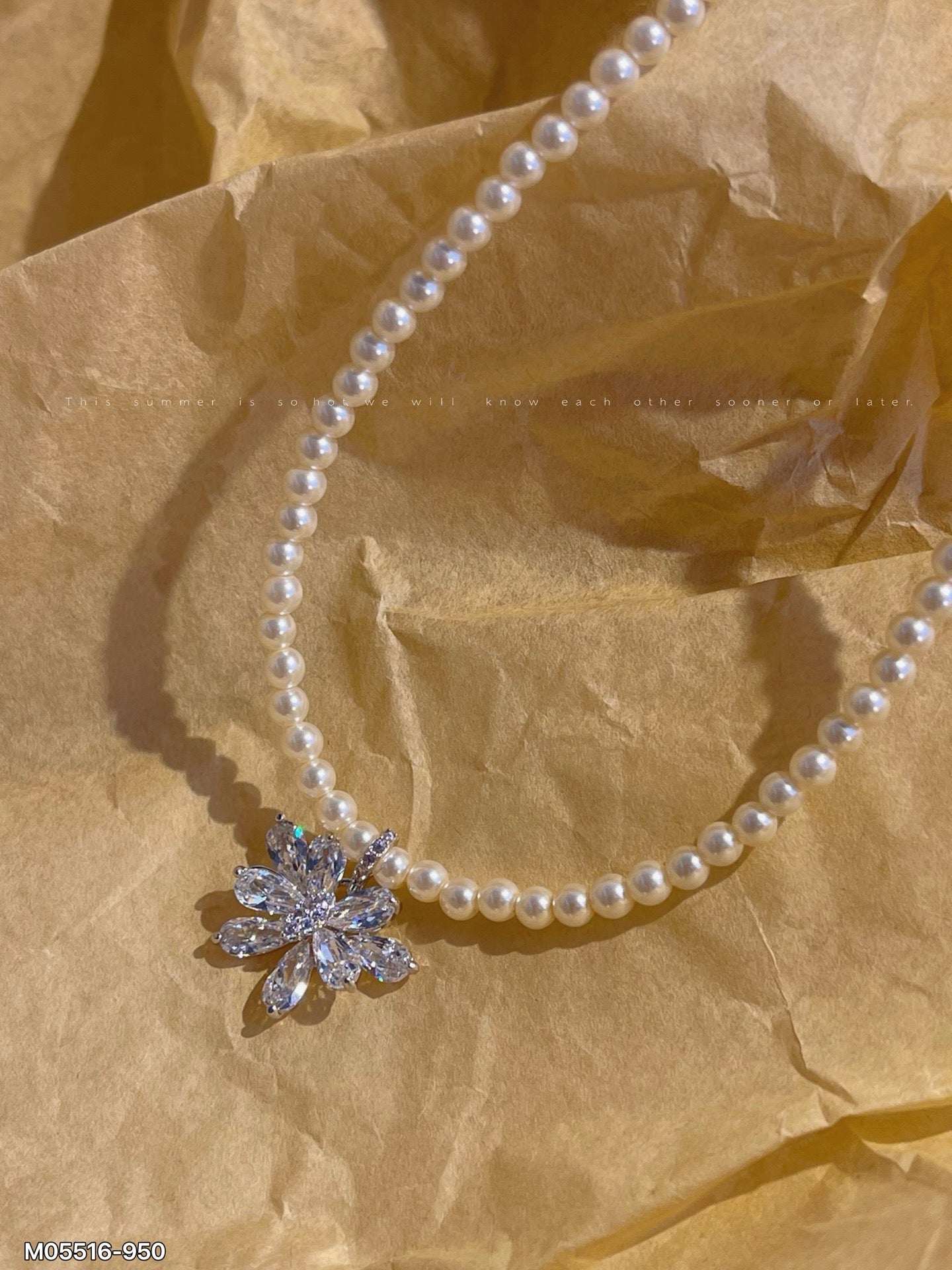 Snowflake Pearl Necklace