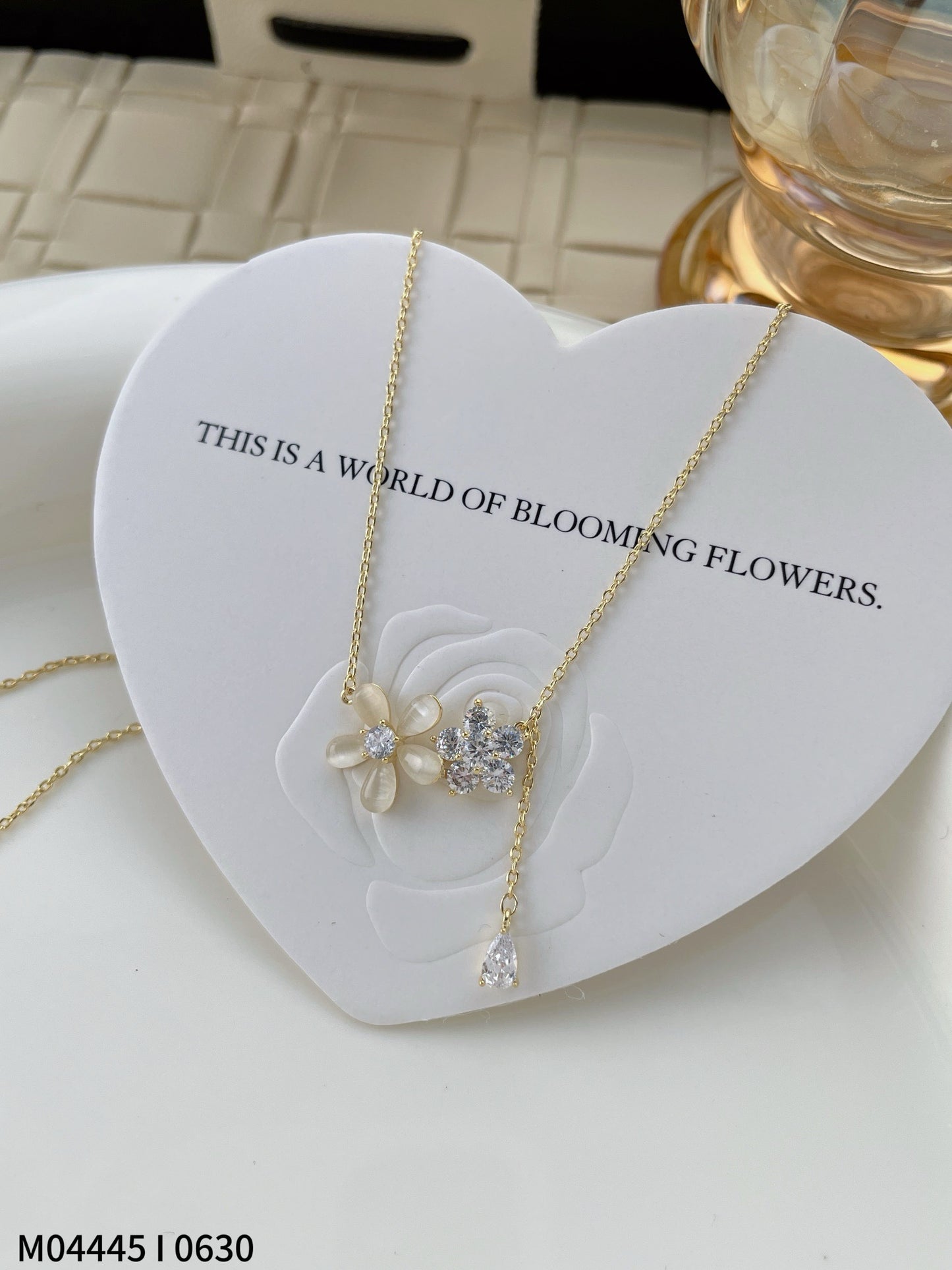 Blooming Crystal Floral Pendant Necklace