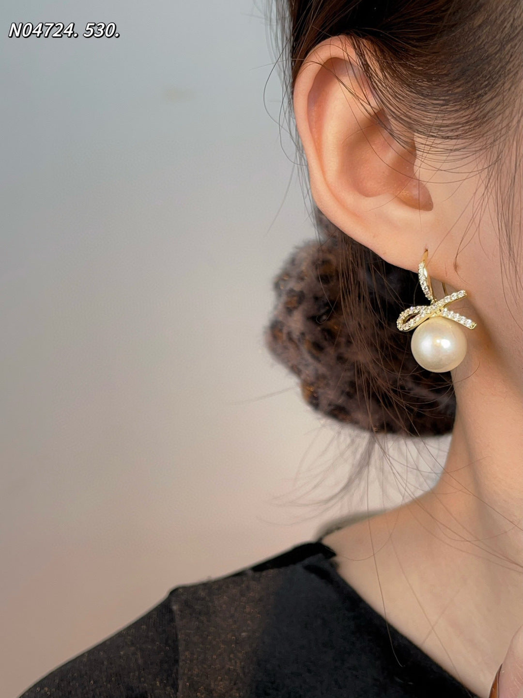 Pearl Bow Earrings