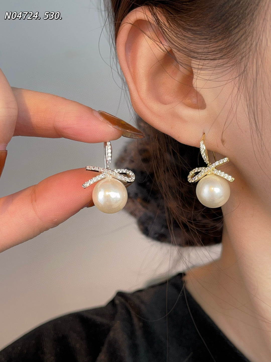 Pearl Bow Earrings