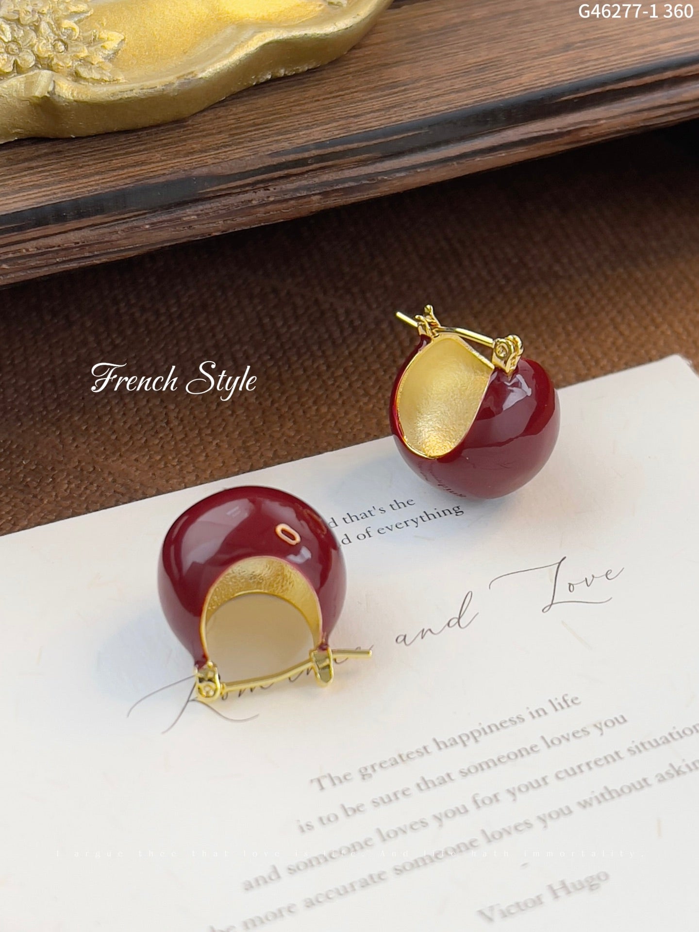 Elegant Red Boat Earrings