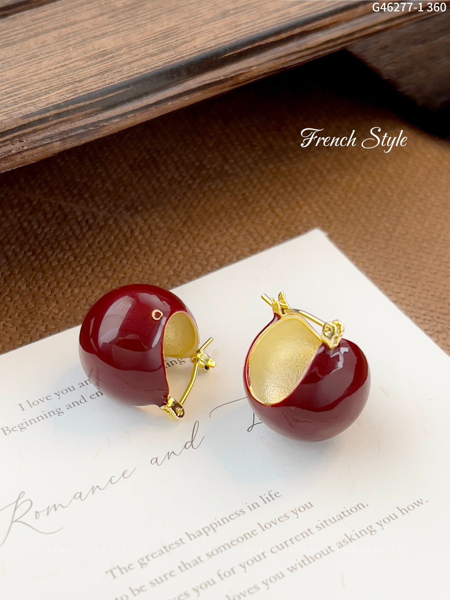 Elegant Red Boat Earrings