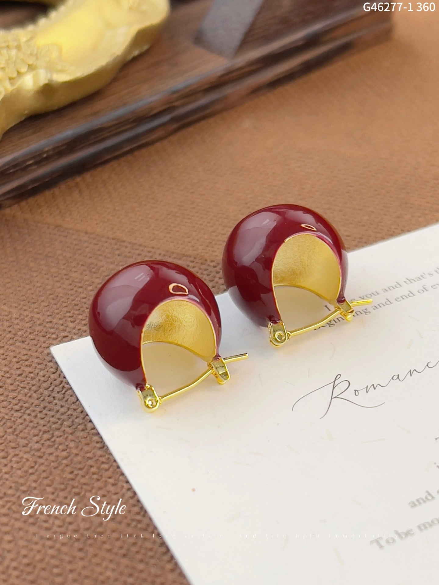 Elegant Red Boat Earrings