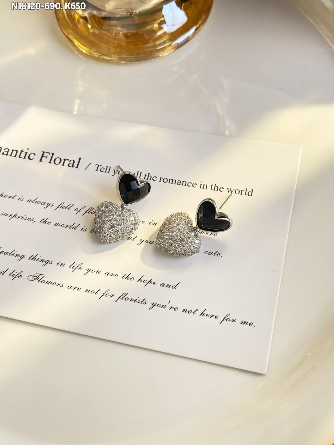 Sparkling heart-shaped earrings