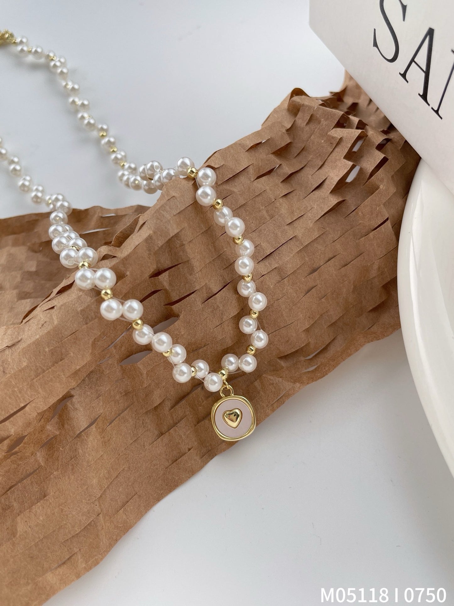Heart-Shaped Pearl Necklace