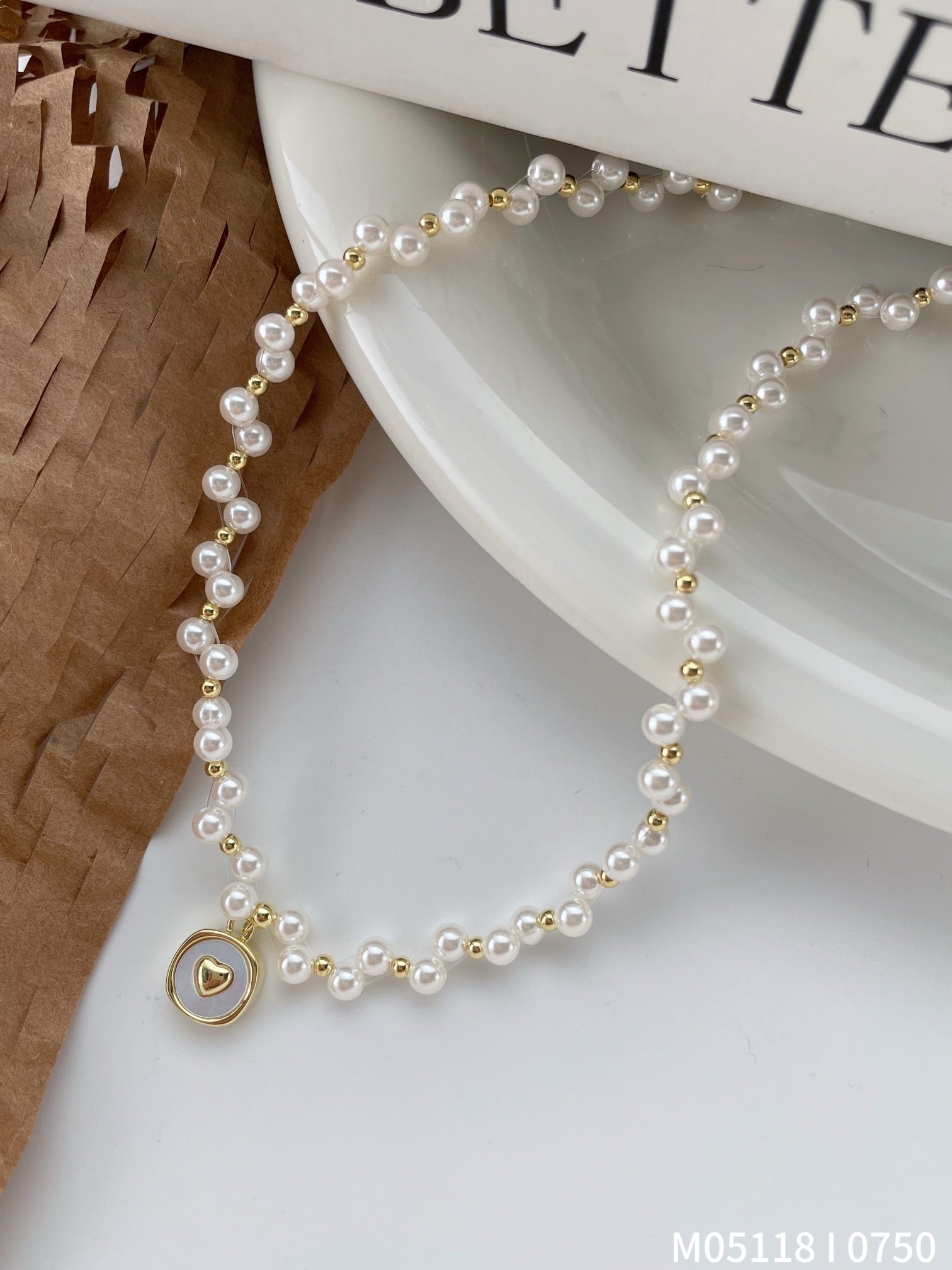 Heart-Shaped Pearl Necklace