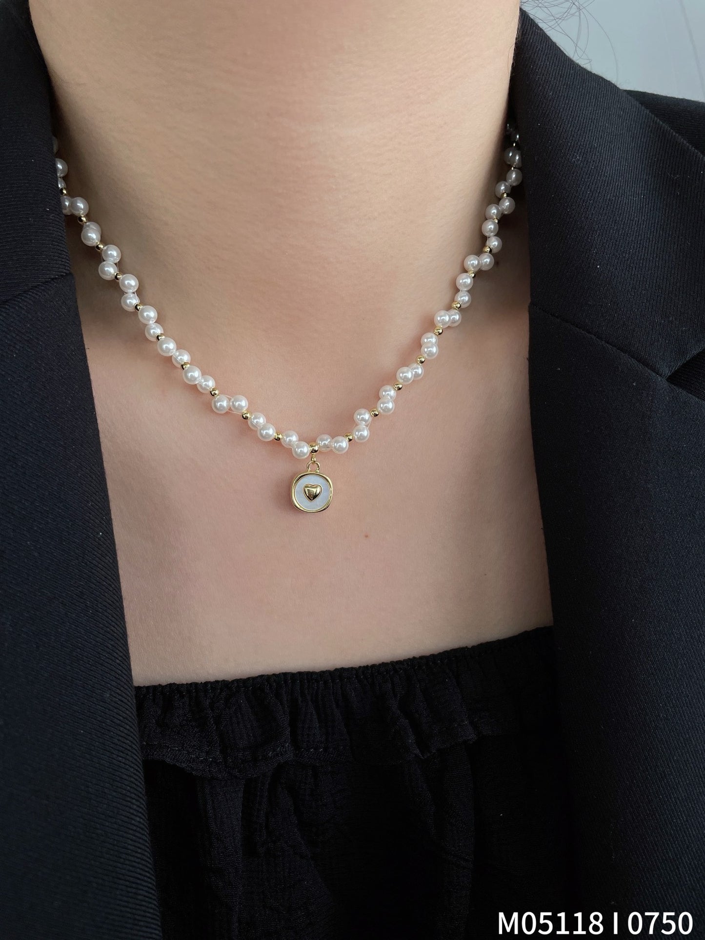 Heart-Shaped Pearl Necklace