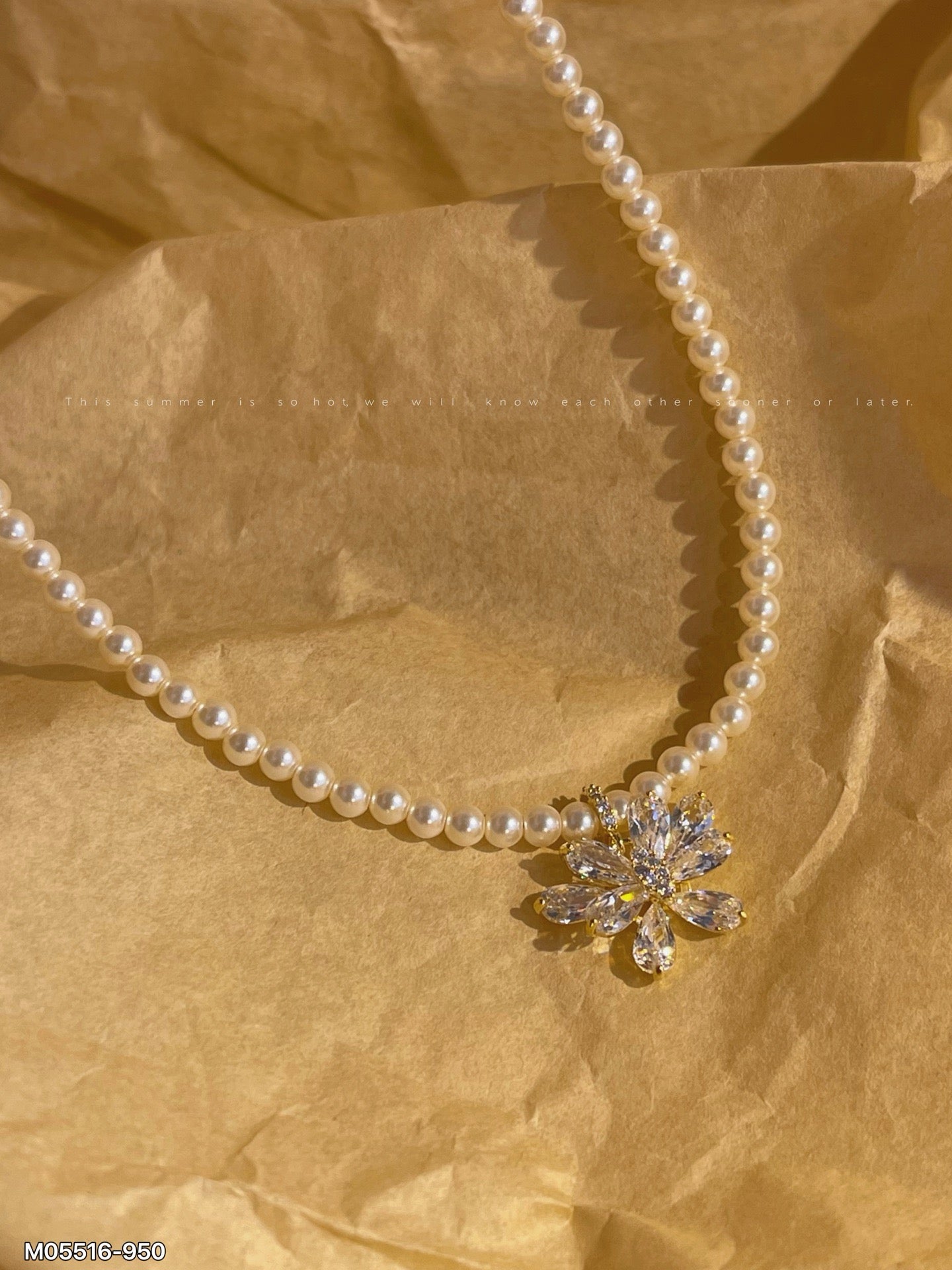 Snowflake Pearl Necklace