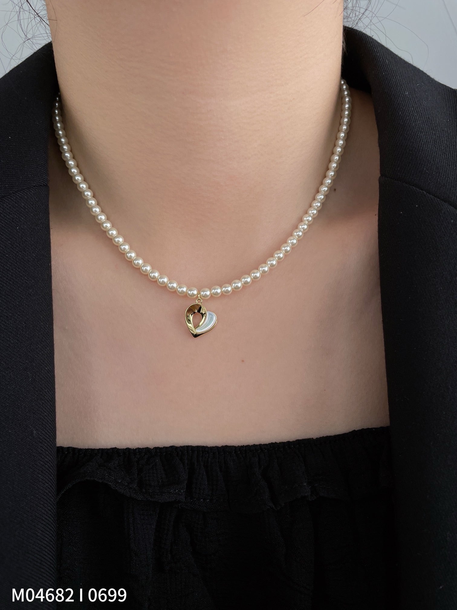 Heart-Shaped Pearl Necklace
