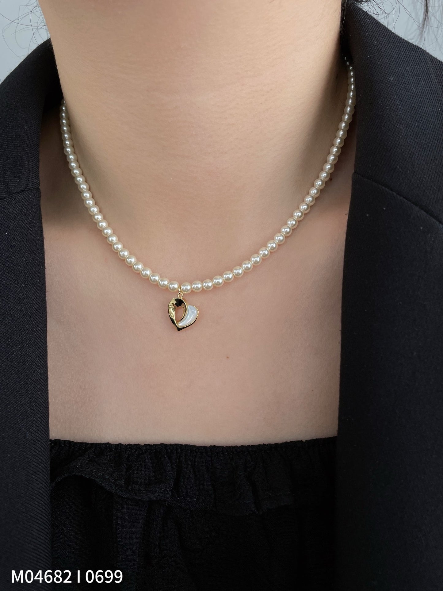 Heart-Shaped Pearl Necklace