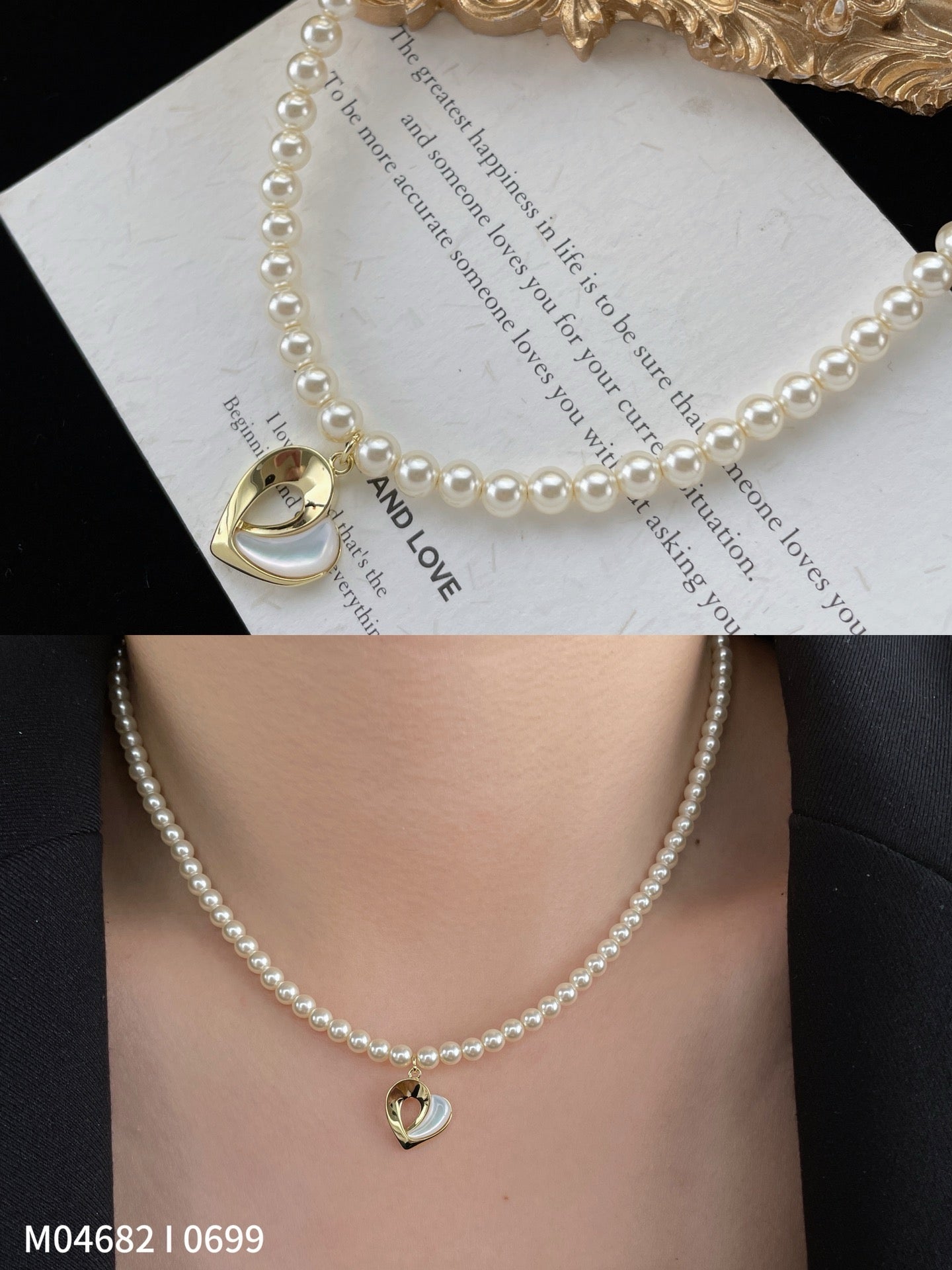 Heart-Shaped Pearl Necklace