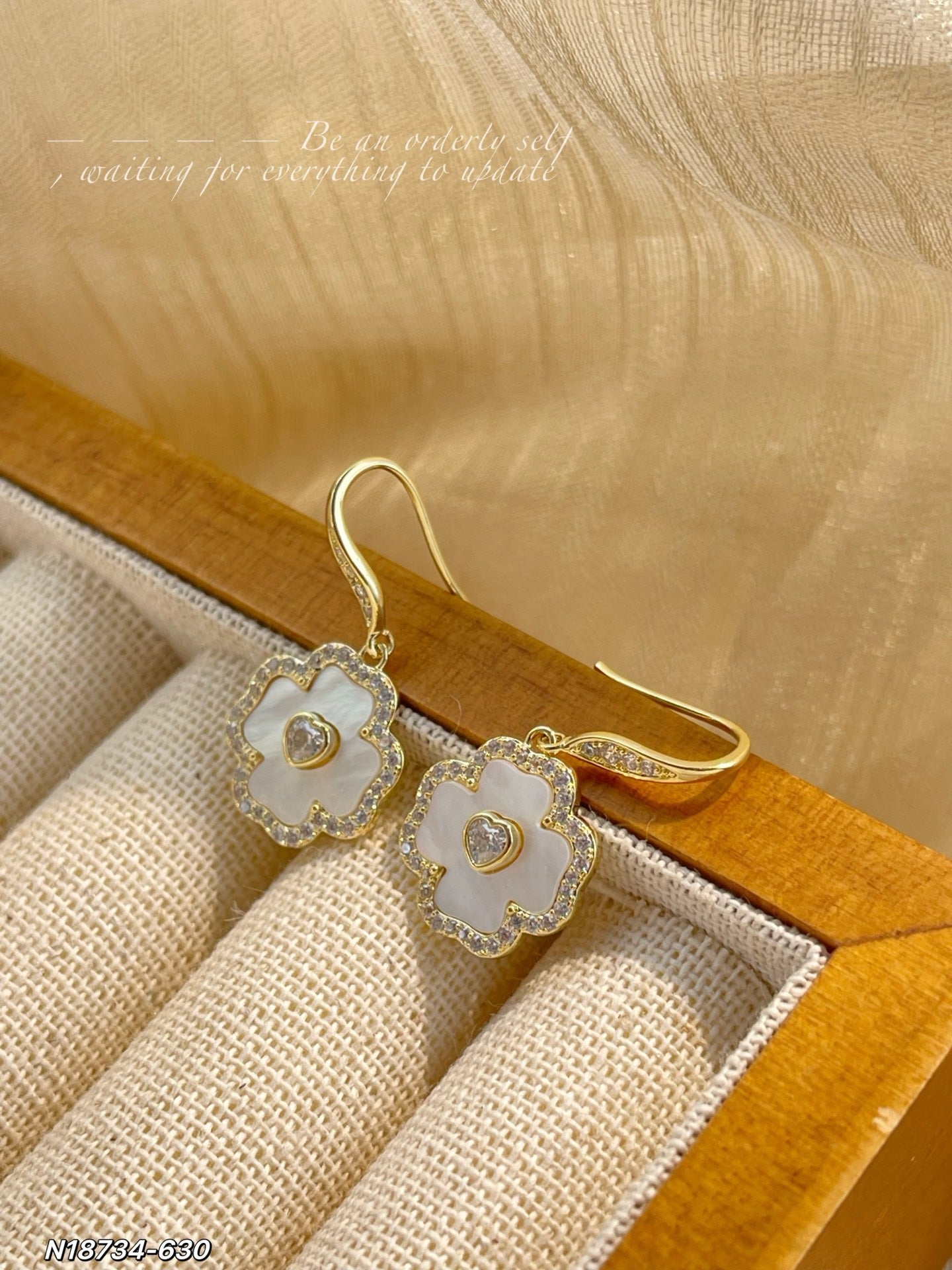 Mother-of-Pearl Flower Drop Earrings