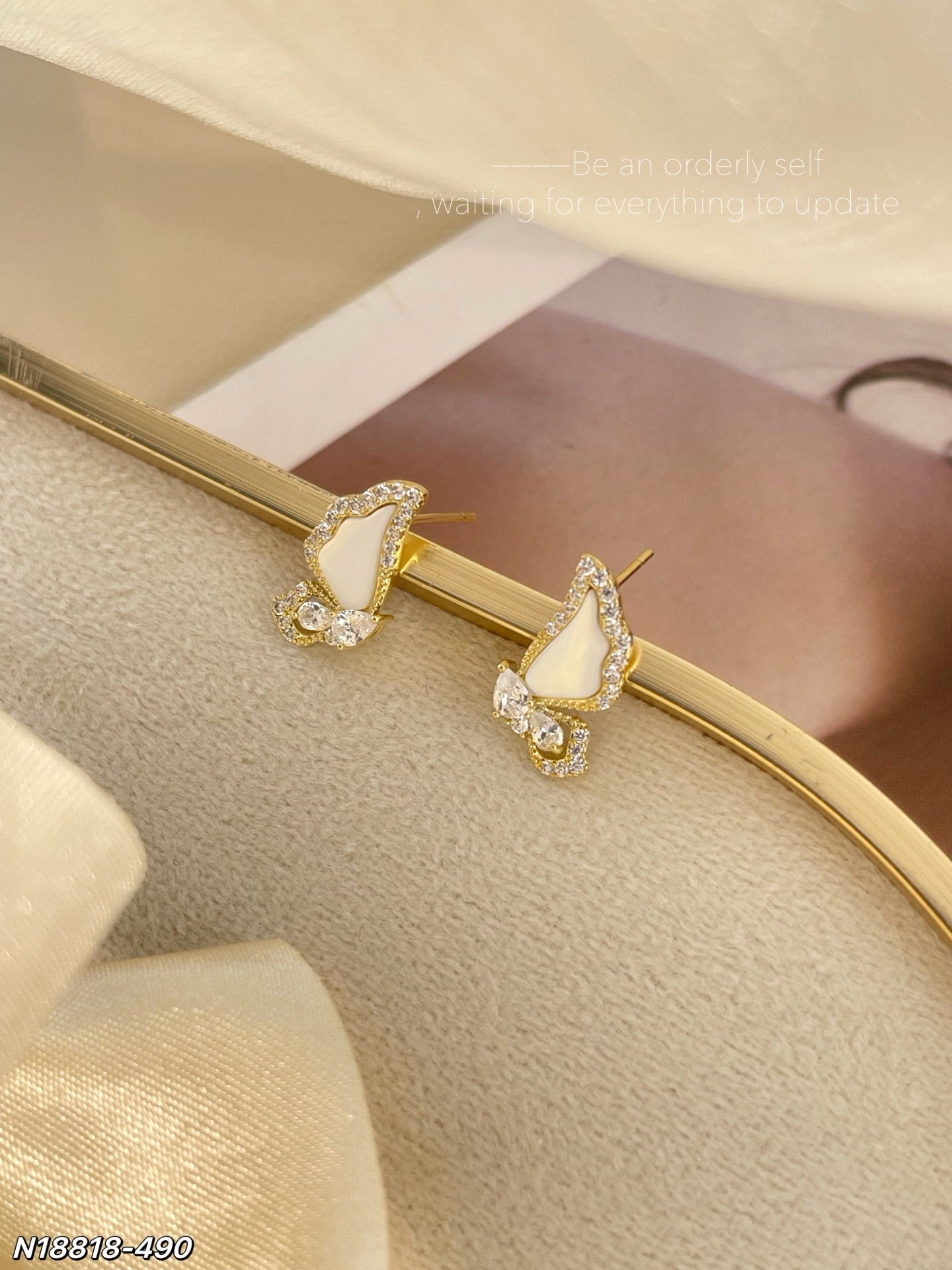 Asymmetric Butterfly Wing Stud Earrings