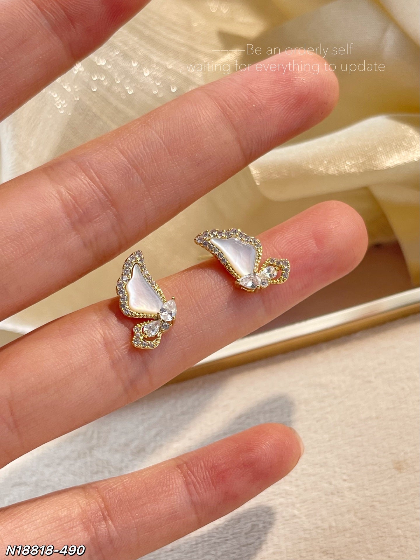 Asymmetric Butterfly Wing Stud Earrings