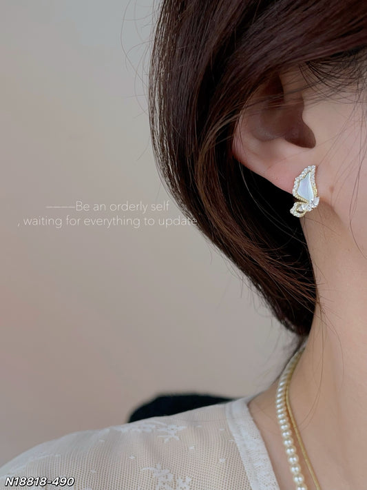 Asymmetric Butterfly Wing Stud Earrings