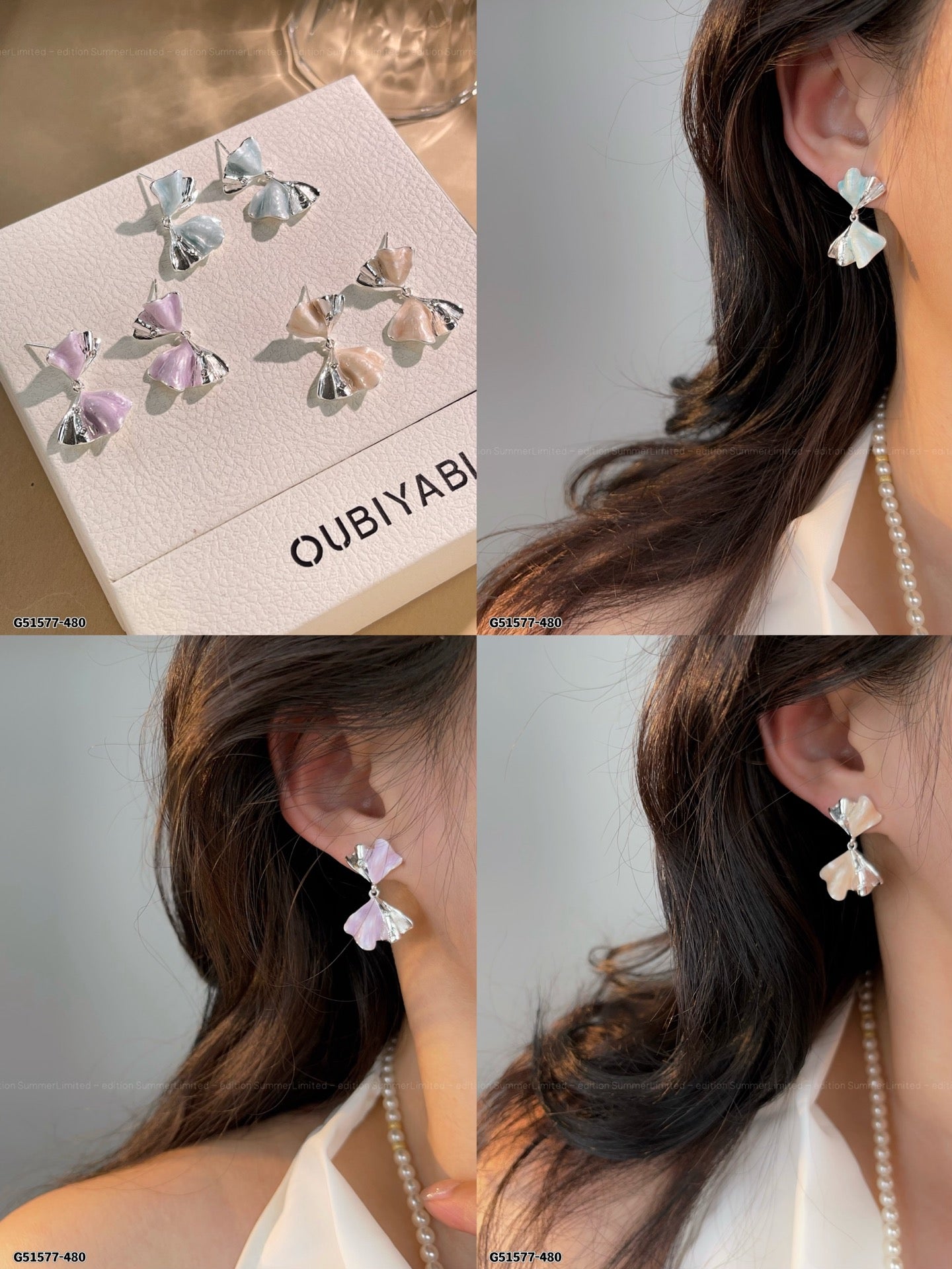 Inverted bow earrings