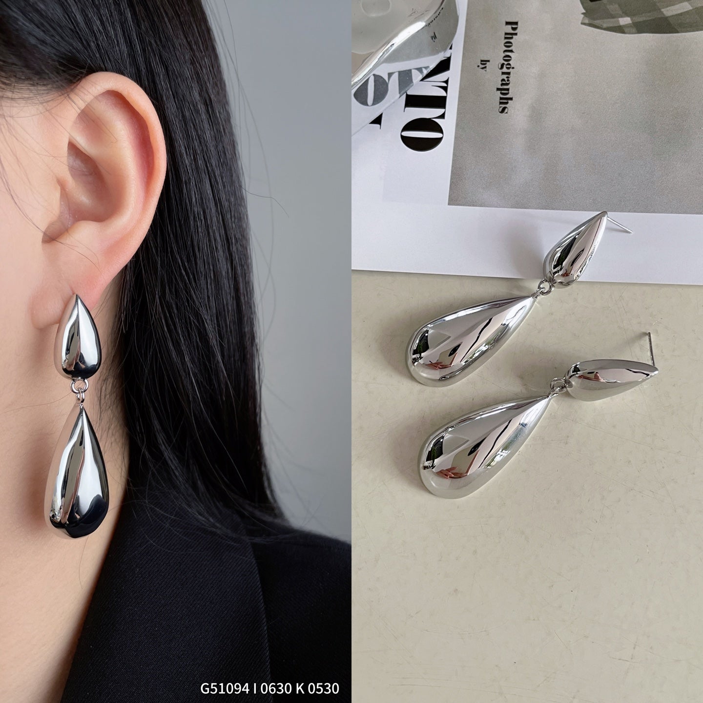 Minimalist Metallic Waterdrop Dangle Earrings