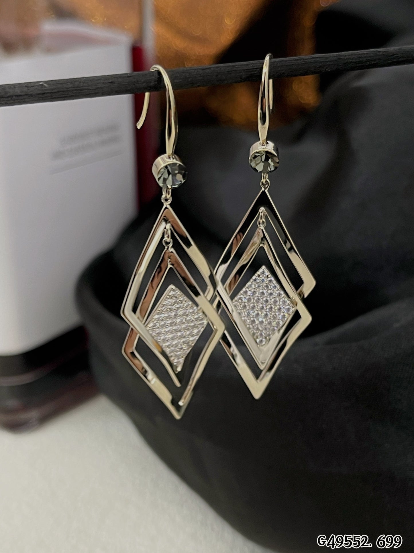 Statement silver geometric earrings 