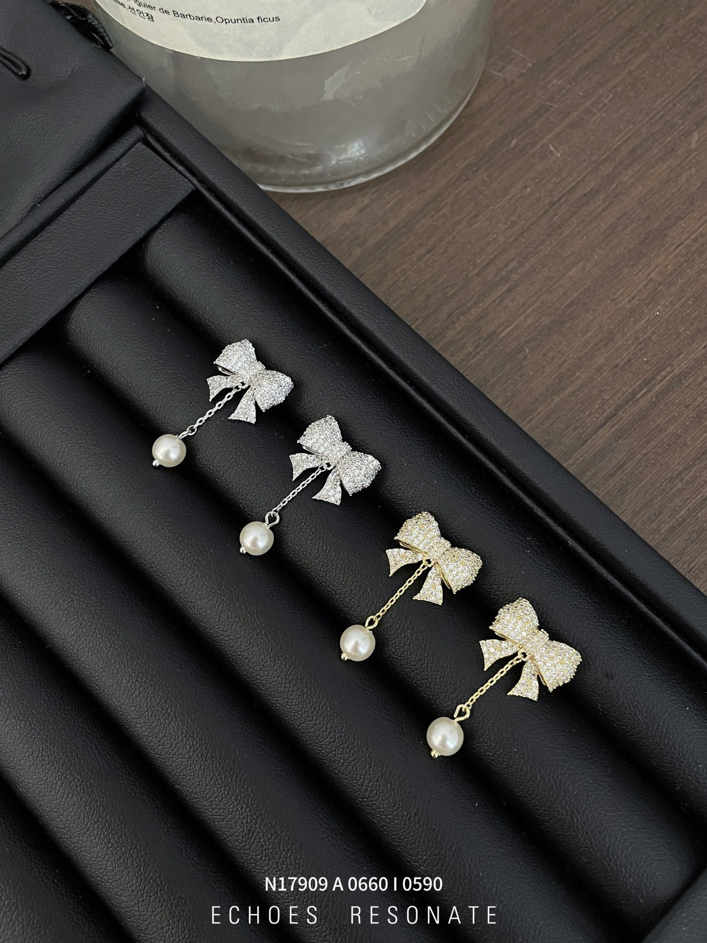 Elegant Pearl Drop Bow Earrings