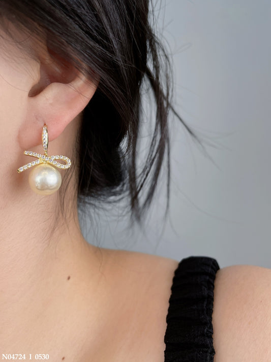 Pearl Bow Earrings