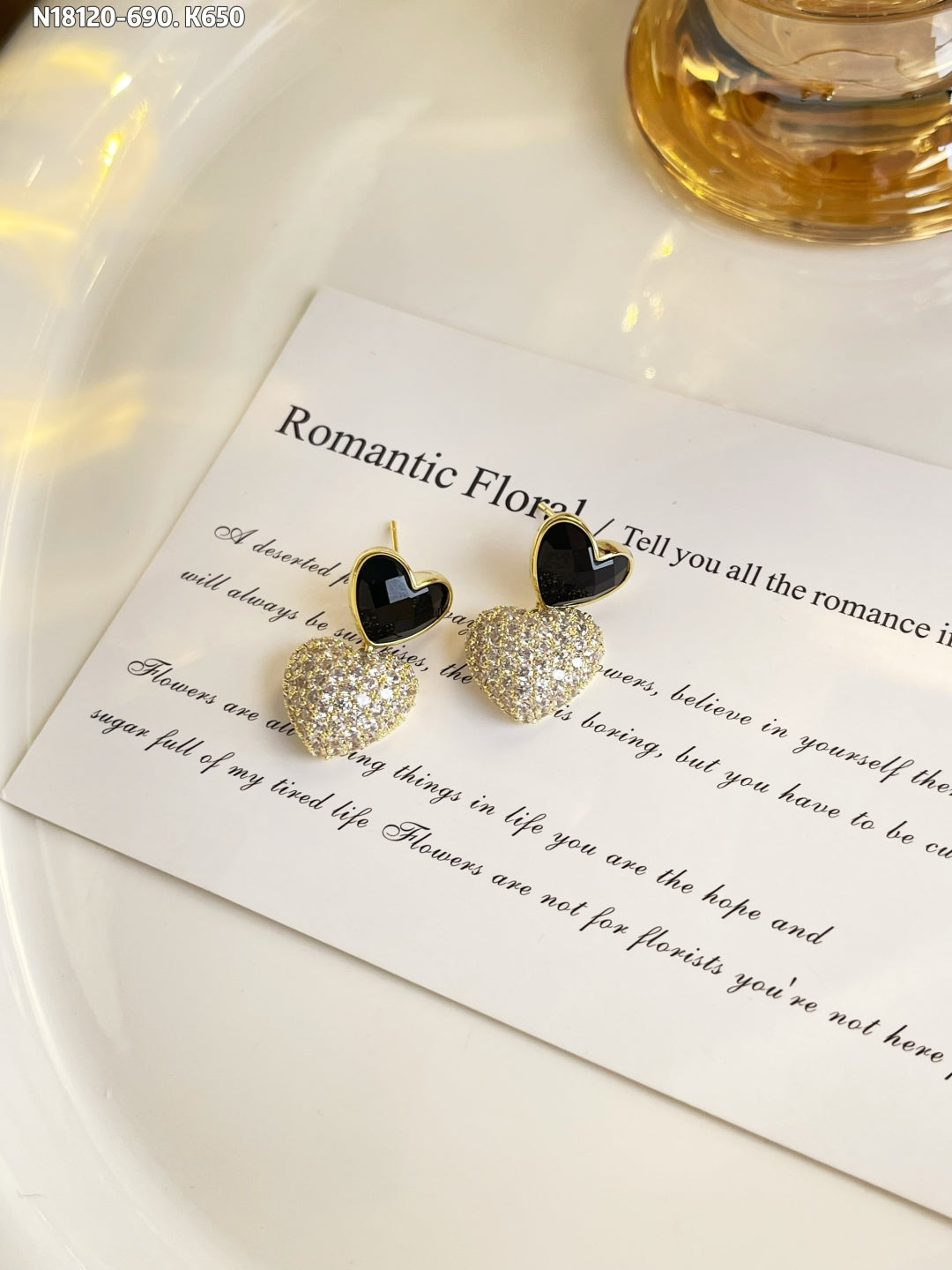Sparkling heart-shaped earrings