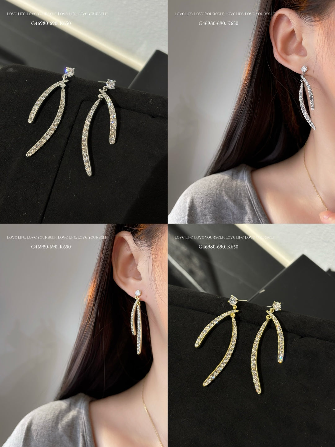 Luxurious double arc earrings