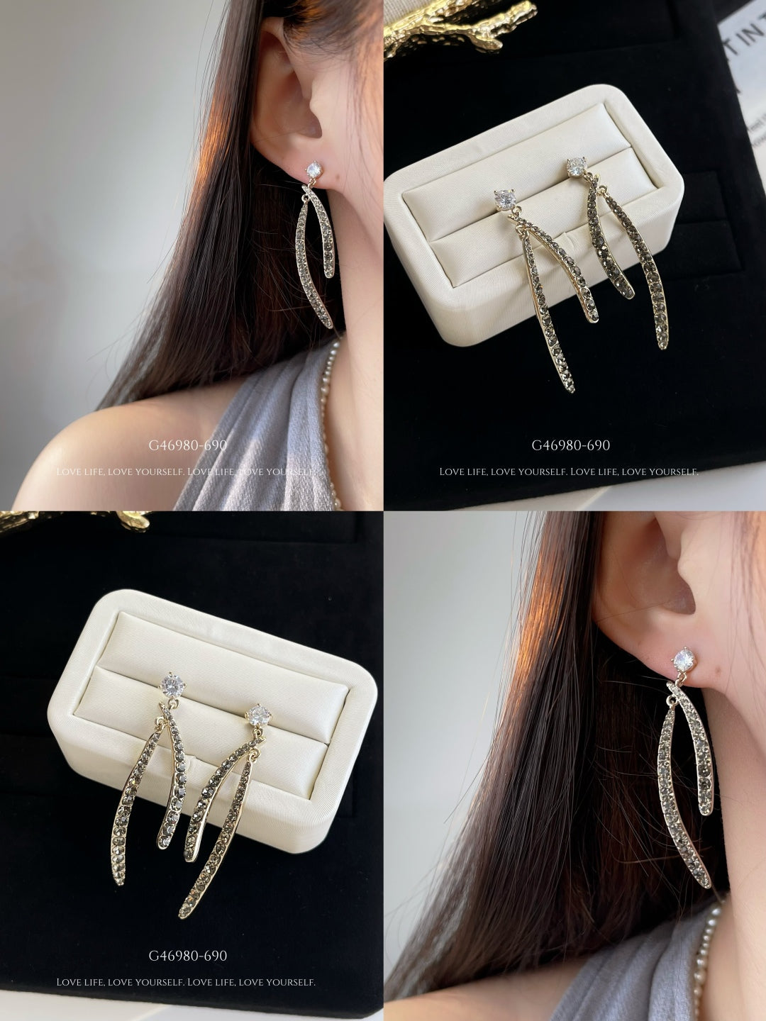 Luxurious double arc earrings