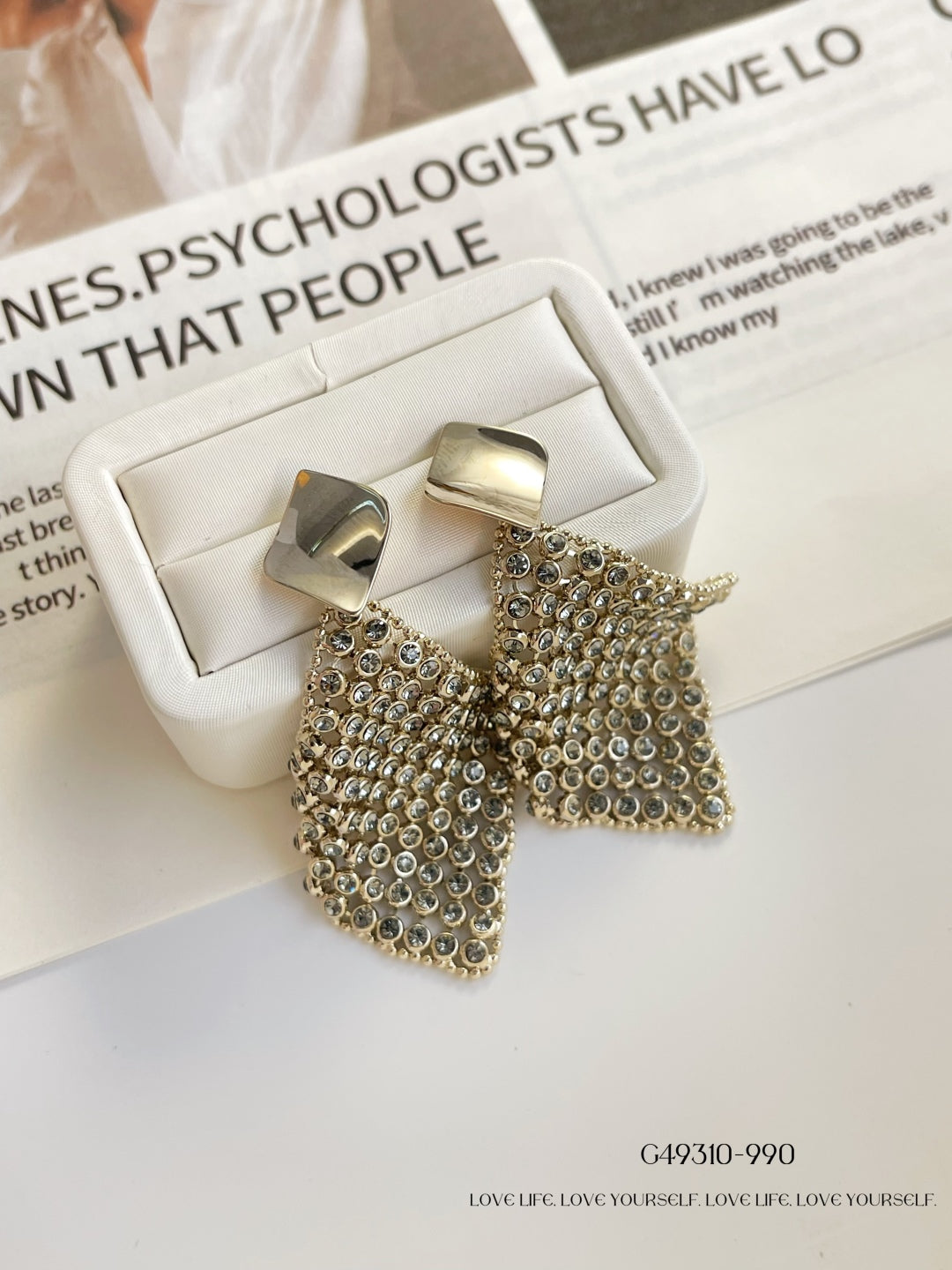 Metal cube earrings