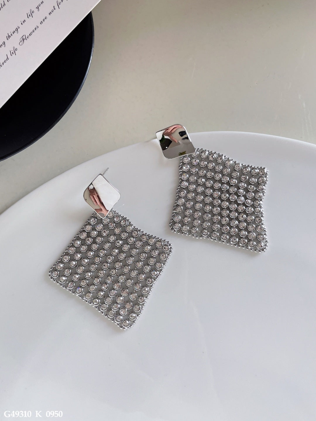 Metal cube earrings