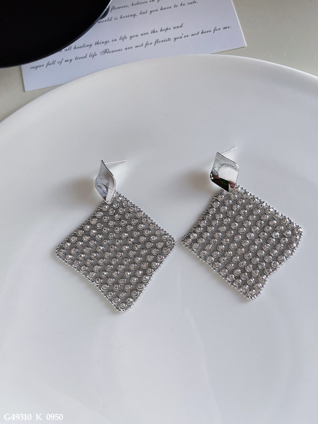 Metal cube earrings
