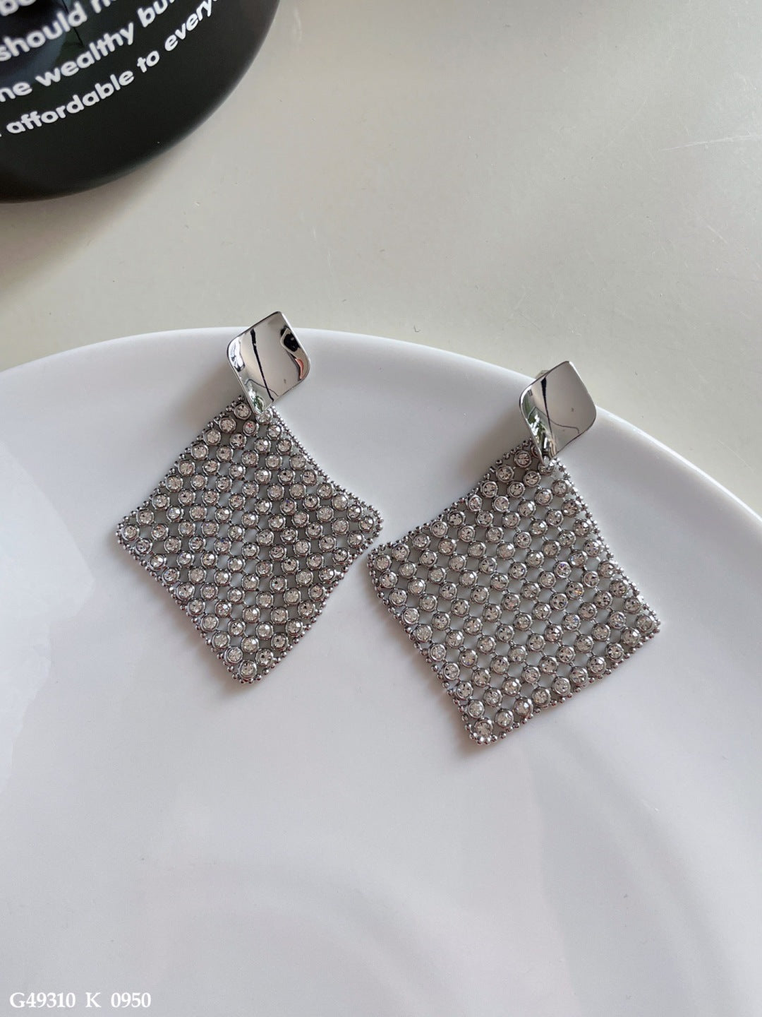Metal cube earrings