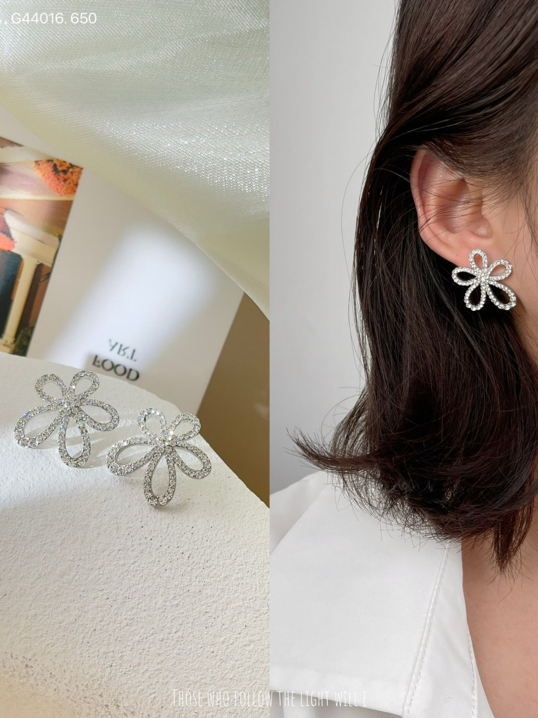 Hollow petal earrings